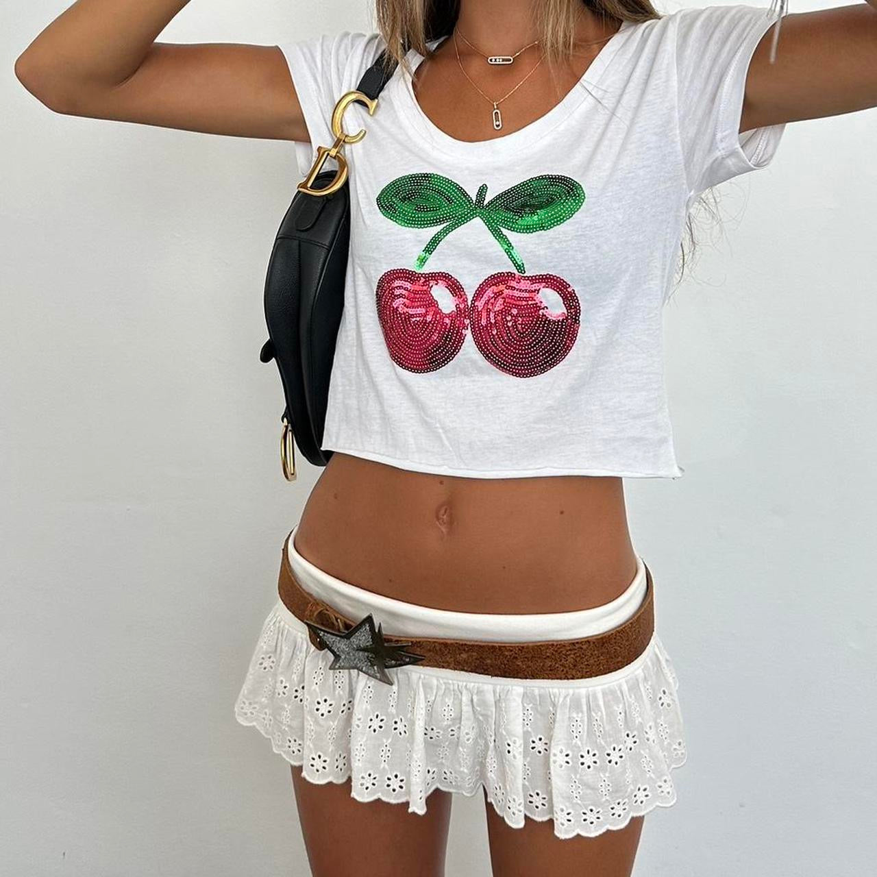 Vintage cherry Ibiza baby tee