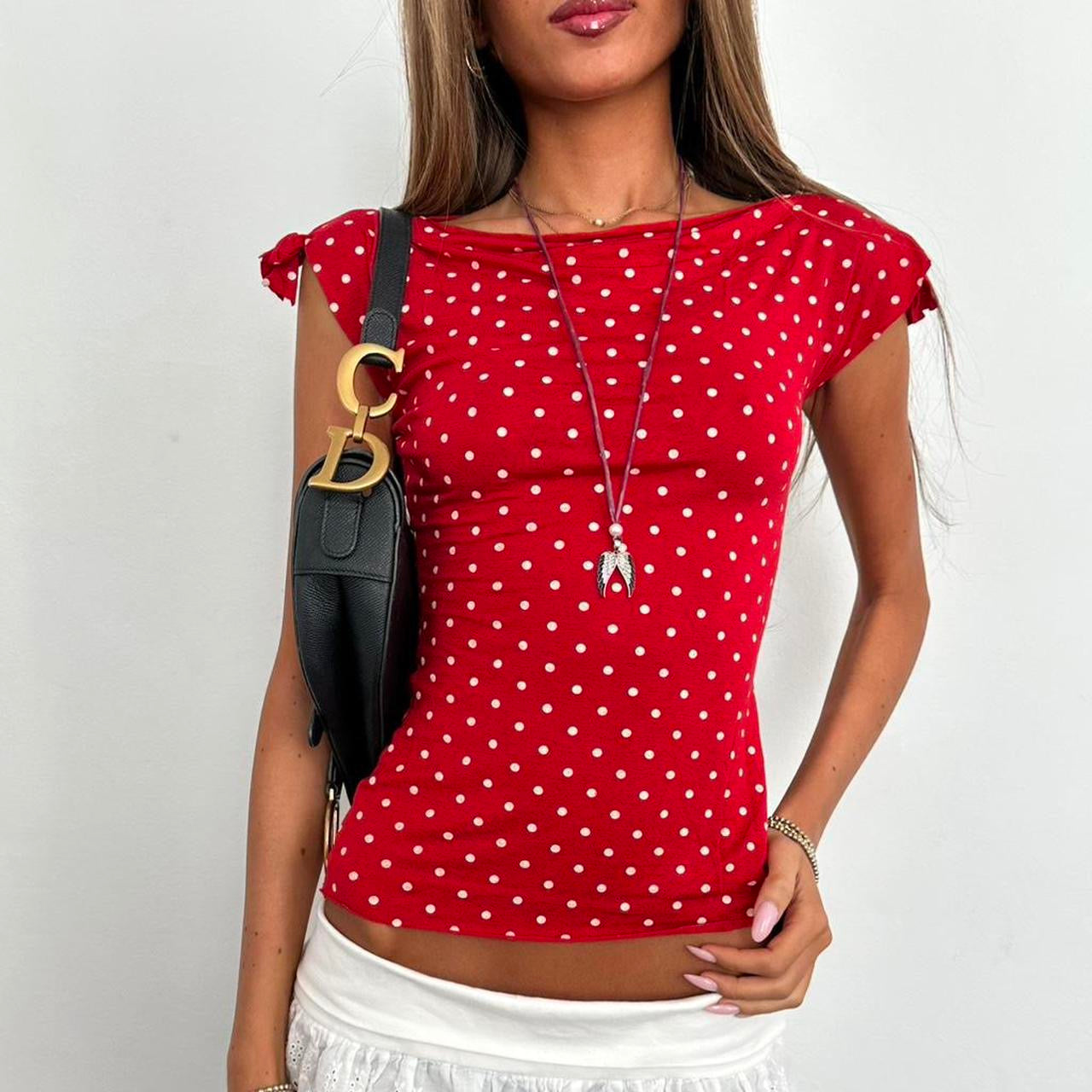 Vintage 2000’s red polka dot top