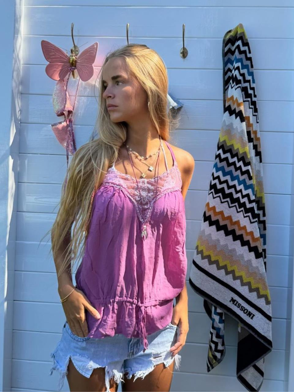 Vintage 00’s pink silky camisole top