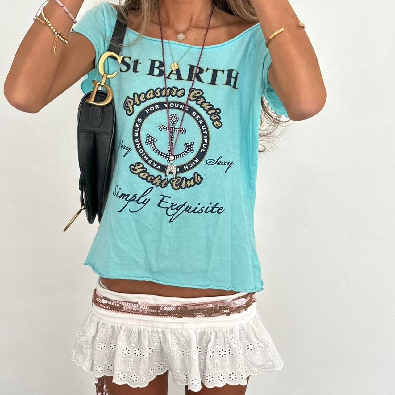 Vintage 90s Victoria’s Secret St Barth yacht club off the shoulder tee