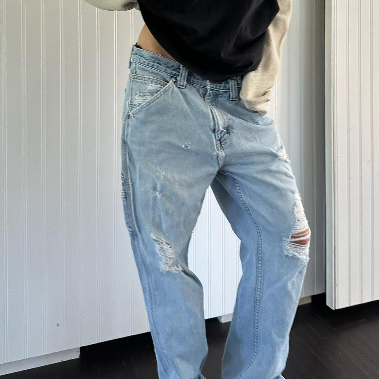 Vintage 90’s distressed blue carpenter jeans