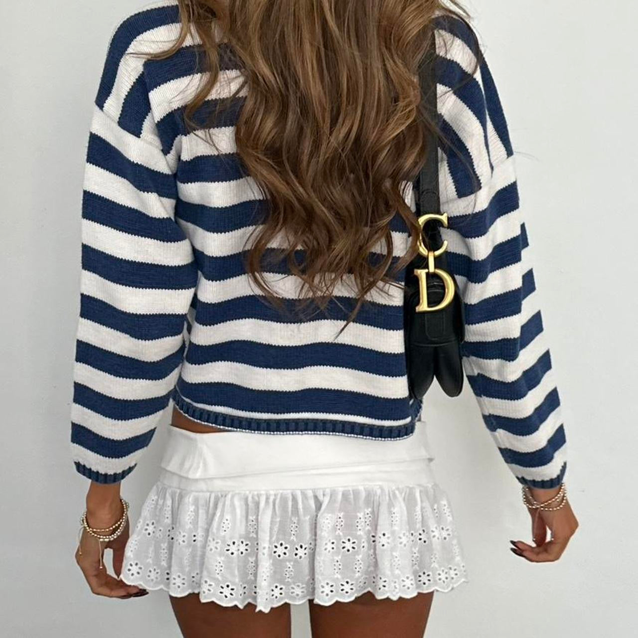 Vintage 90’s Nantucket blues navy and white striped sweater