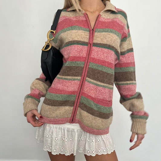 Vintage knitted zip up