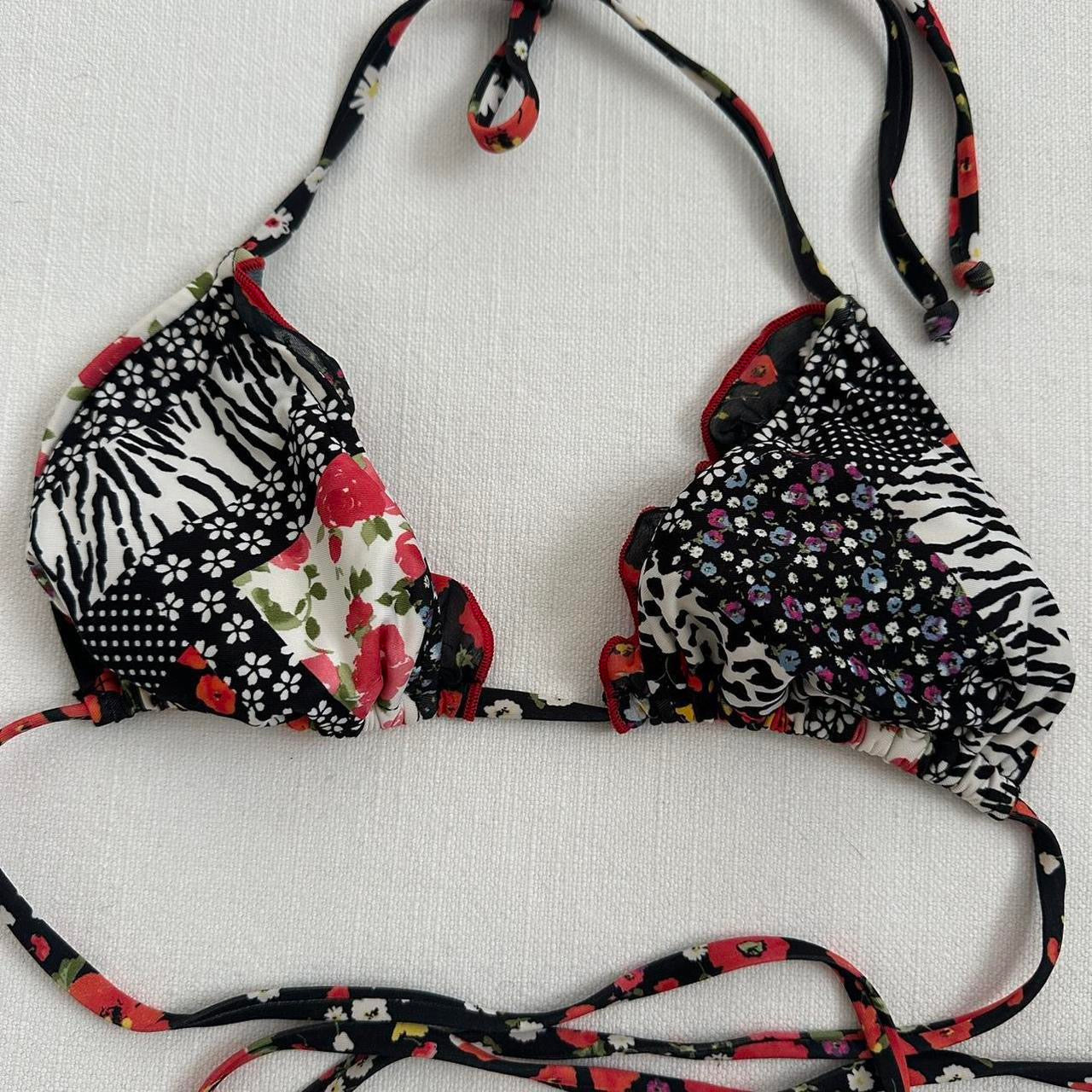 Vintage 90’s floral patchwork bikini top