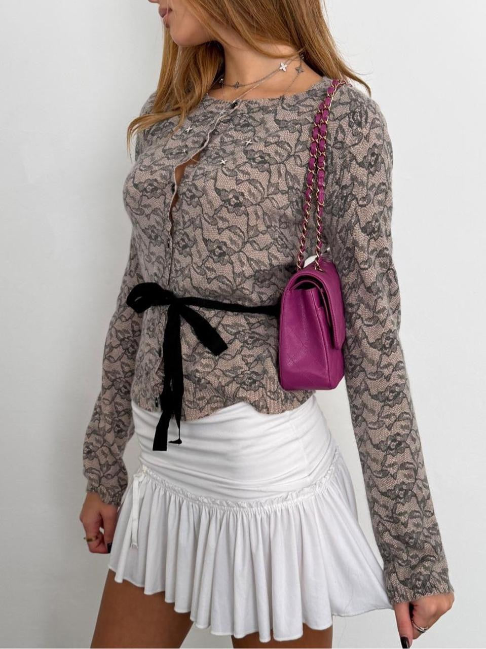 Vintage 00’s lace tie up cardigan top