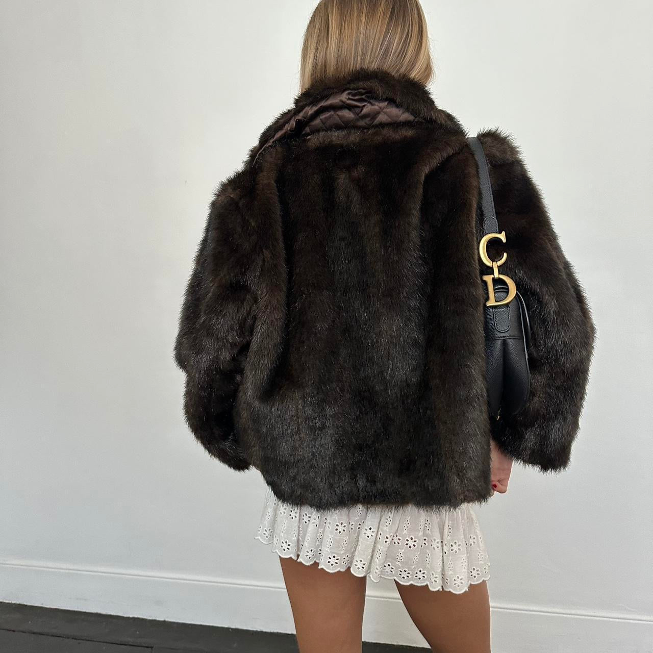 Vintage 2000’s brown faux fur jacket