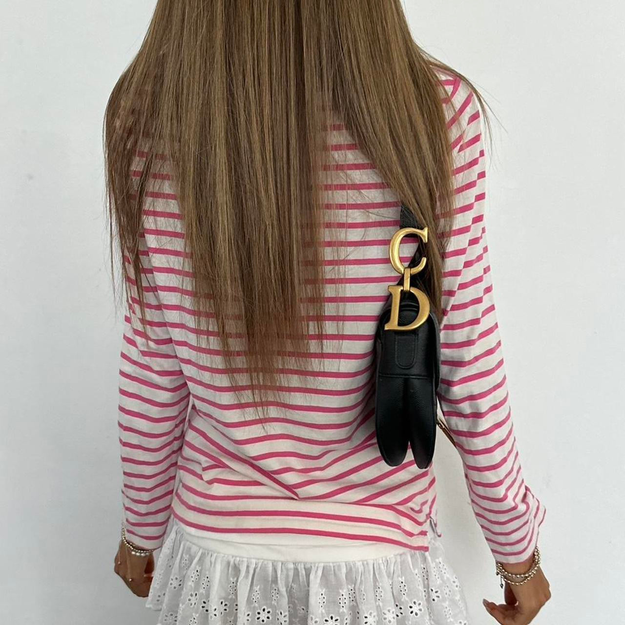 Vintage pink stripe long sleeve top