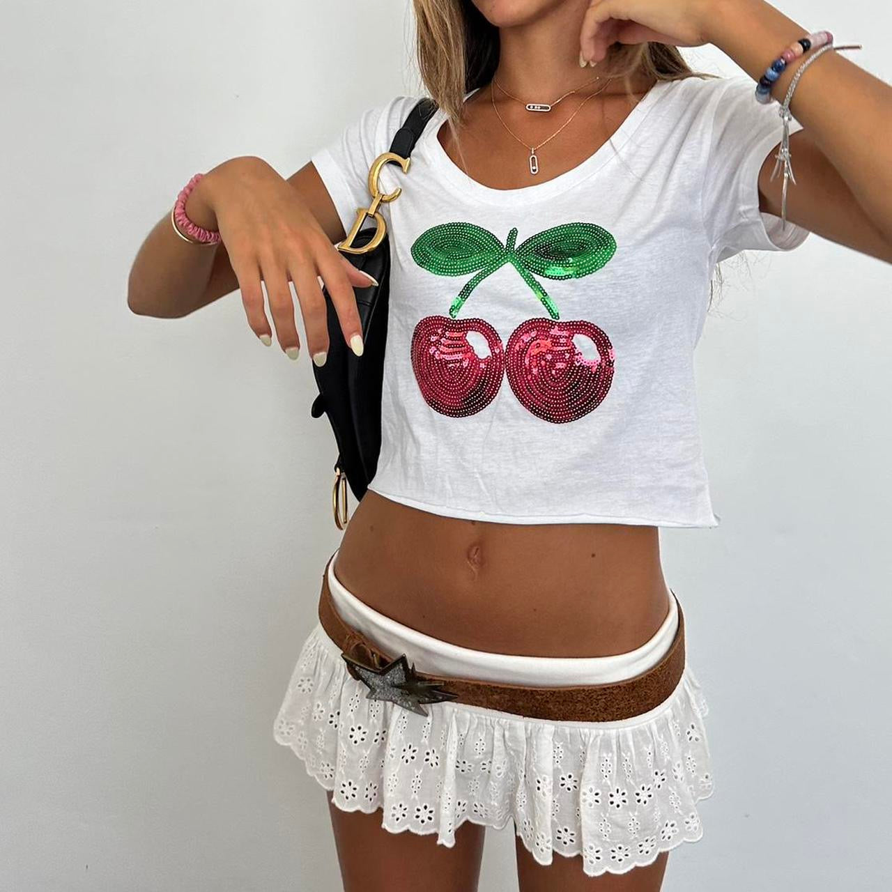 Vintage cherry Ibiza baby tee