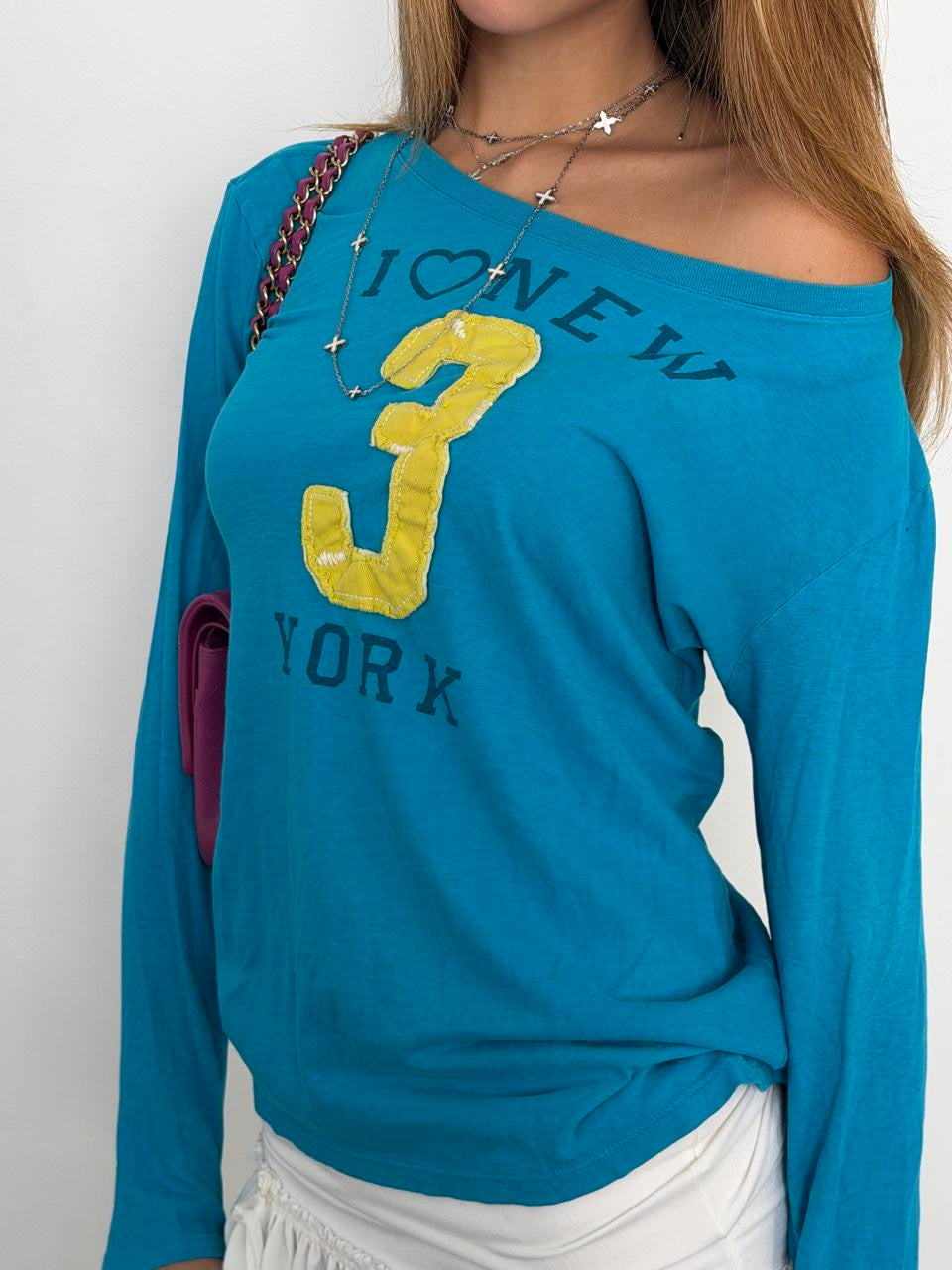 Vintage 00’s I love NY blue long sleeve top
