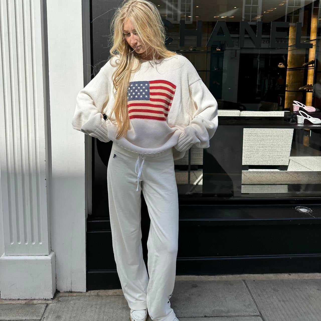 Vintage 90s Ralph Lauren American flag jumper