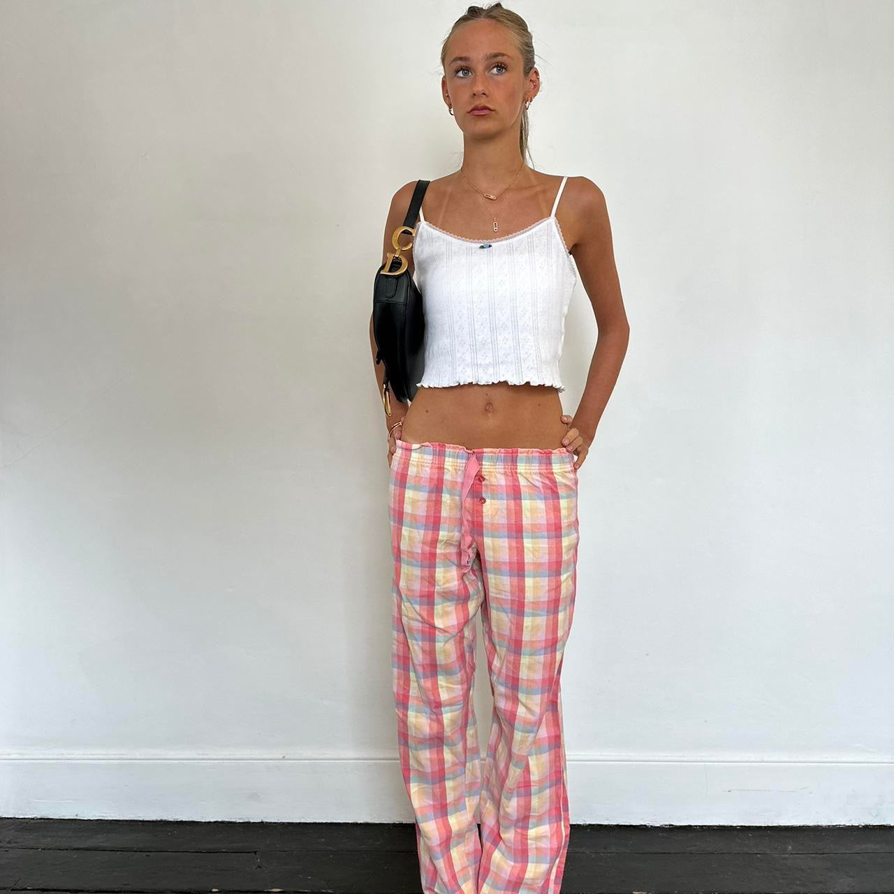 Vintage colourful plaid pants