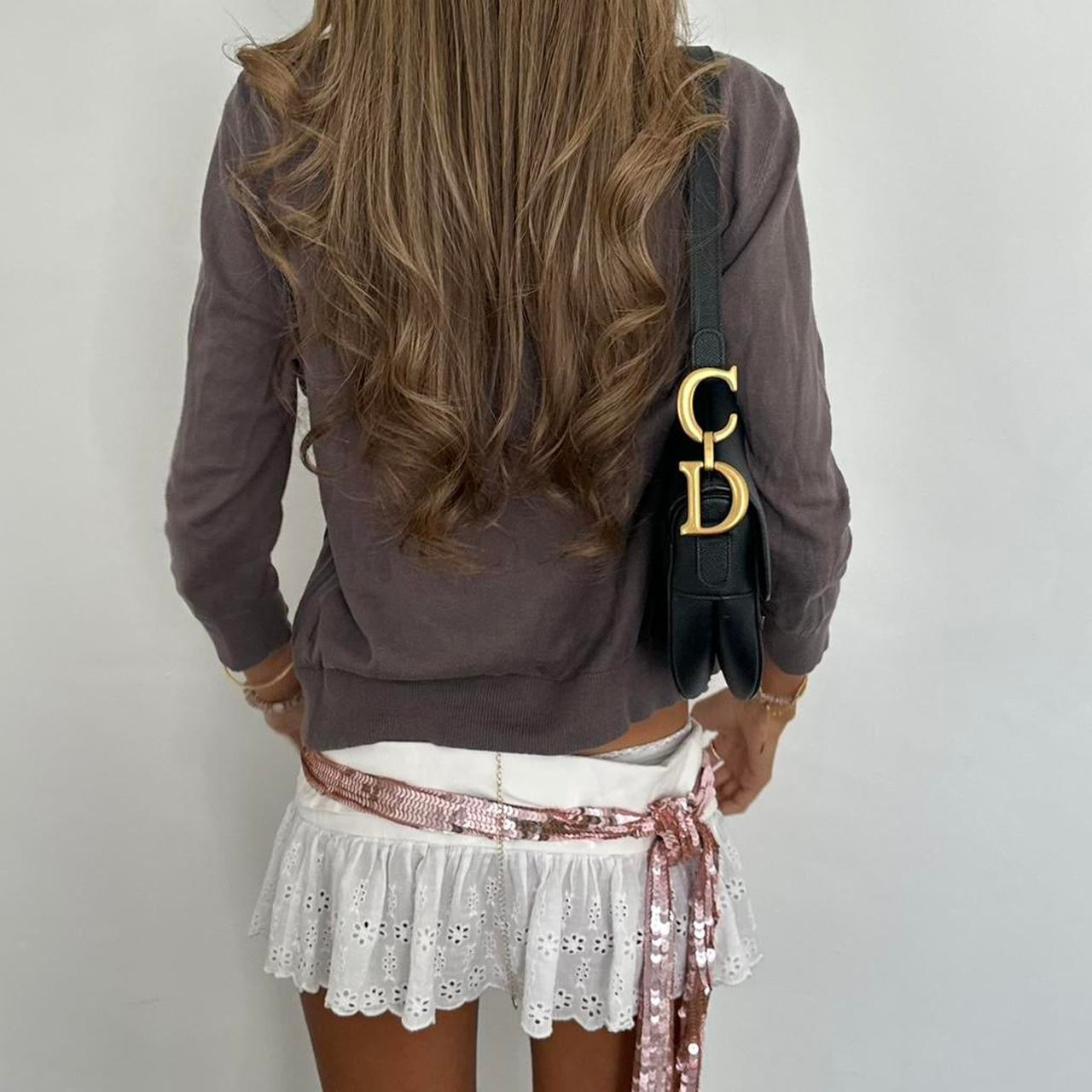 Vintage 2000s polka dot tie up cardigan top