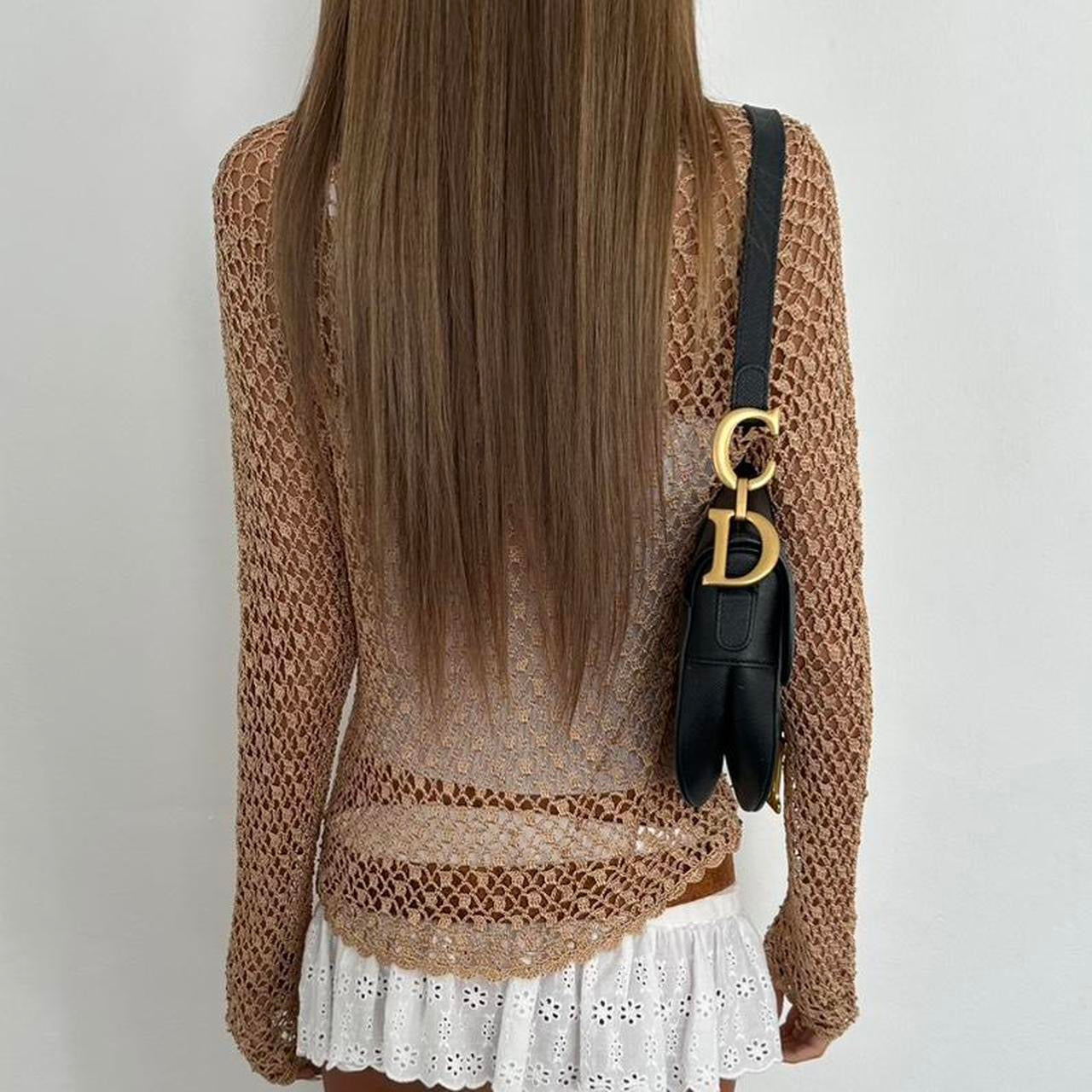 Vintage 90’s gold sequin crochet cardigan