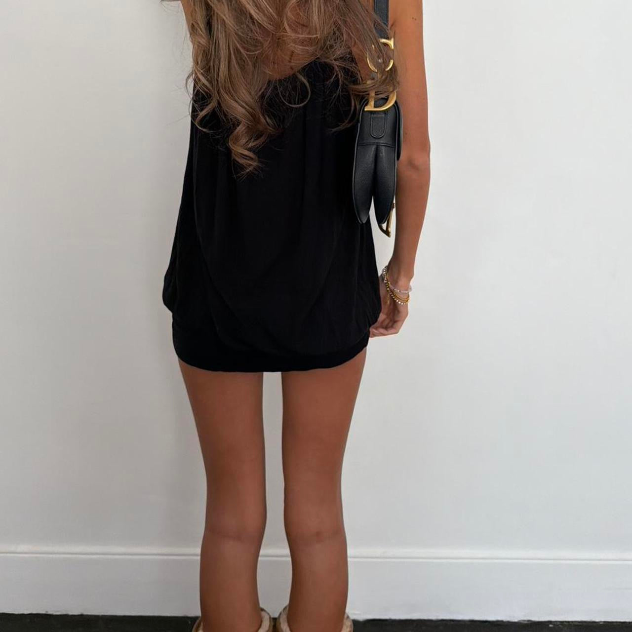Vintage 90’s black sequin floral graphic dress