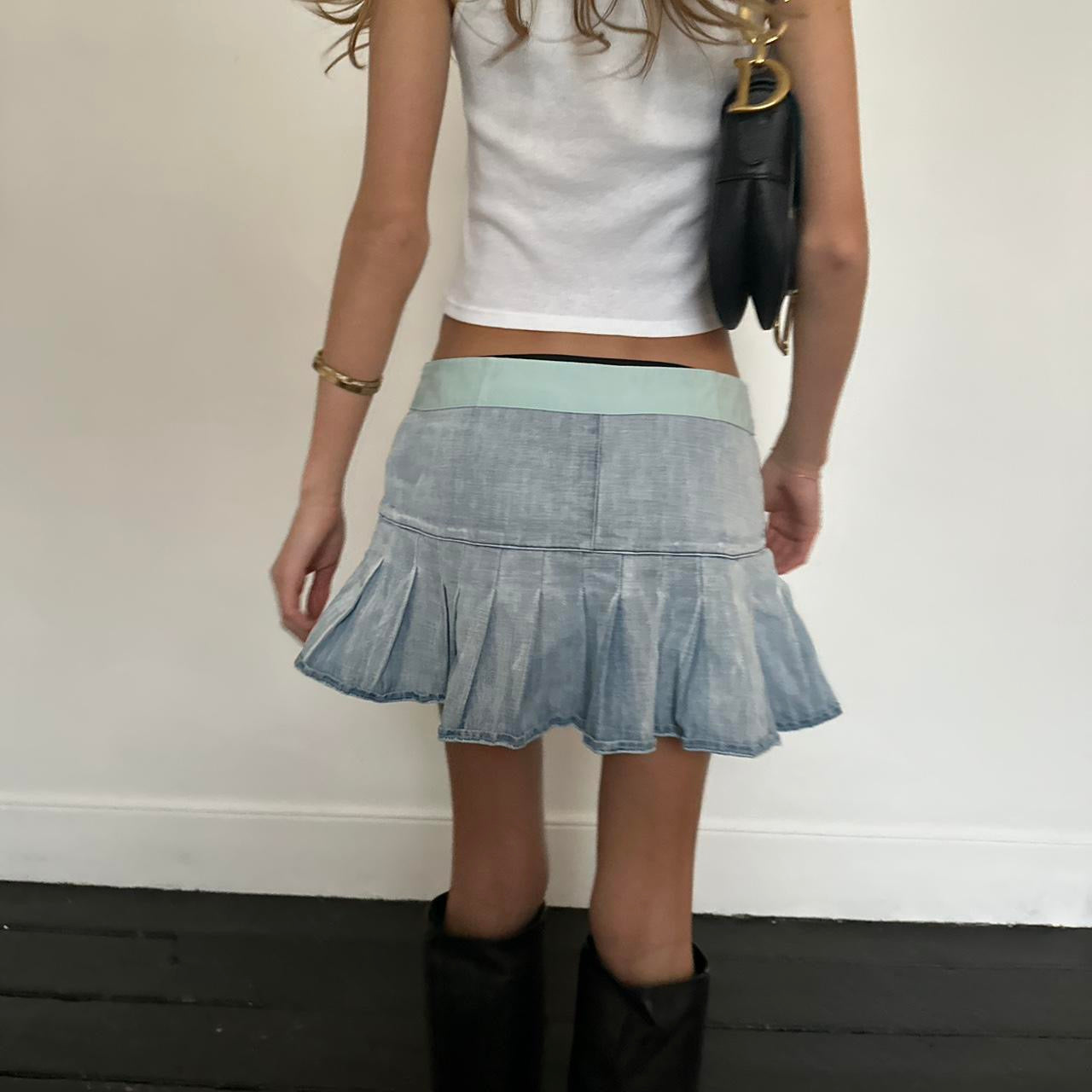 Vintage 90’s denim mini skirt with blue waist