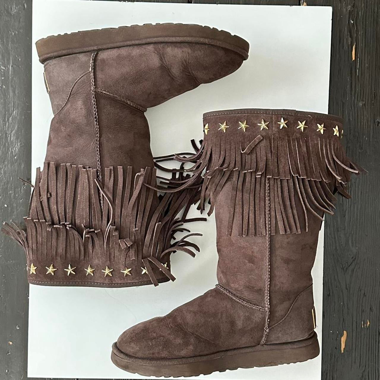 Vintage chocolate brown 2010 Jimmy Choo X Ugg boots – Chelsea Thrift