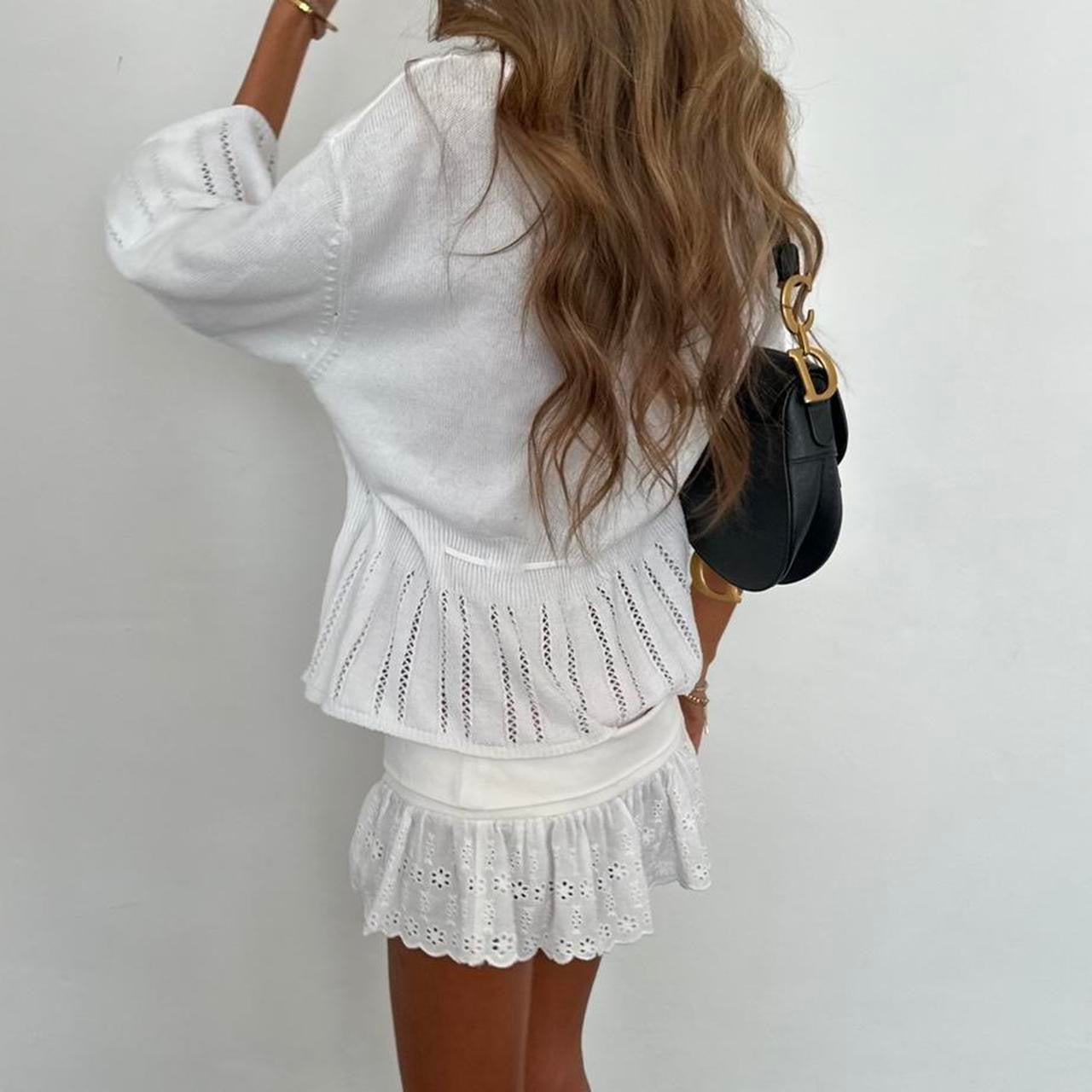 Vintage 2000s white tie up top