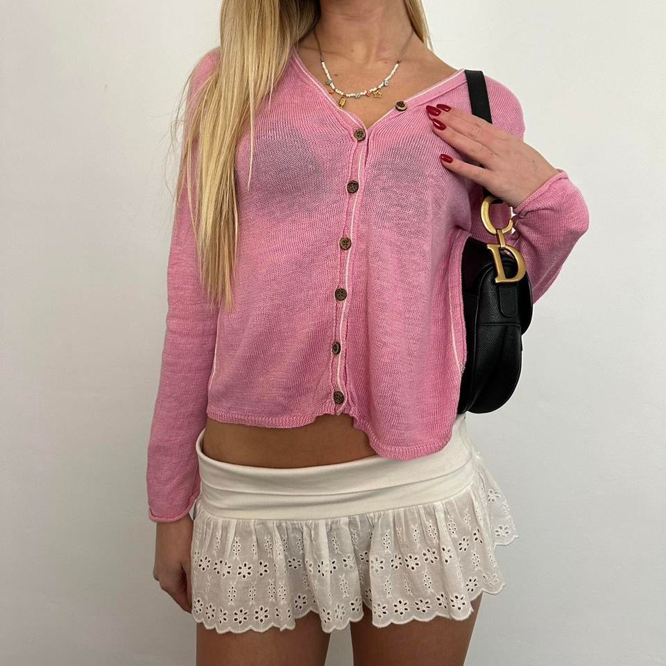 Vintage pink button down cardigan