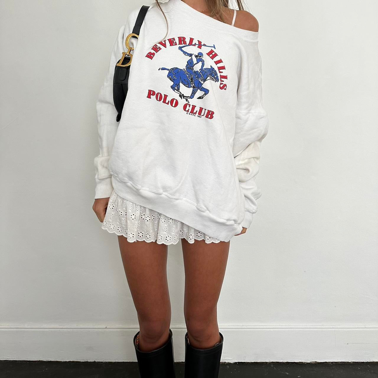 Vintage Polo Club Beverly Hills white sweatshirt