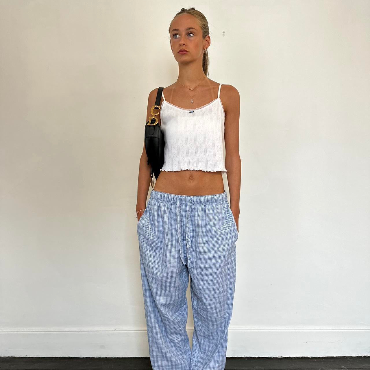 Vintage blue plaid pants 🩵