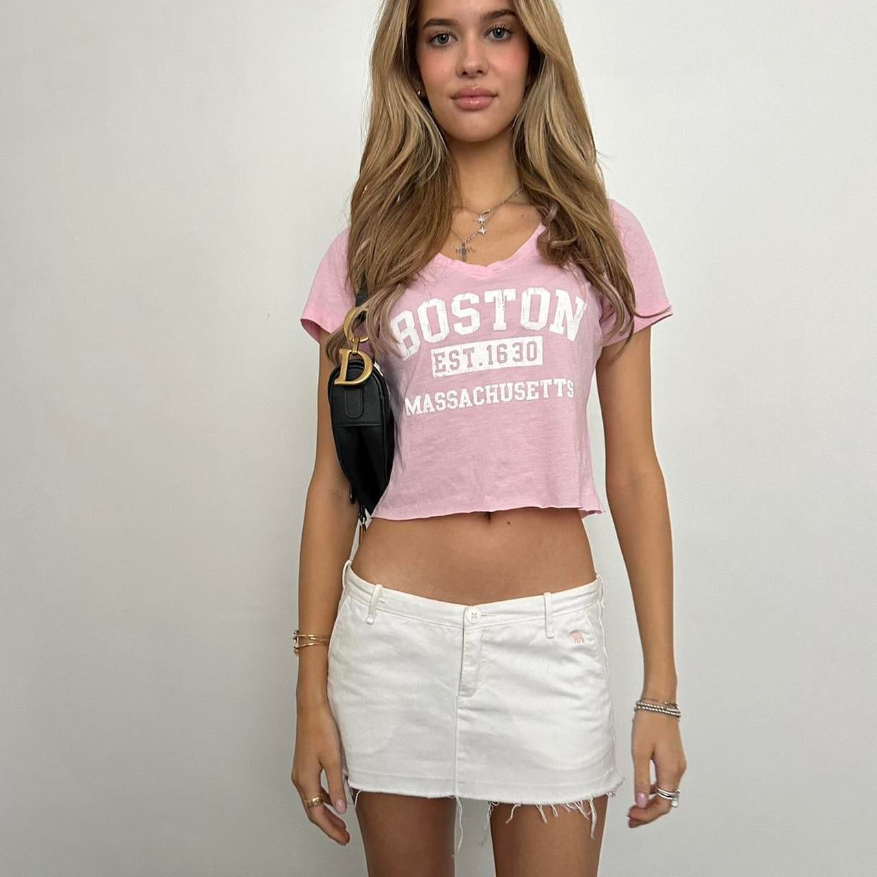 Vintage Boston pink baby tee ♡