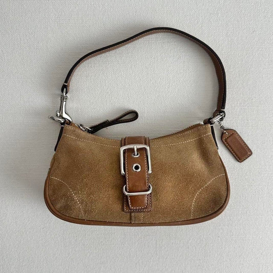 Vintage brown coach suede early 2000s bag