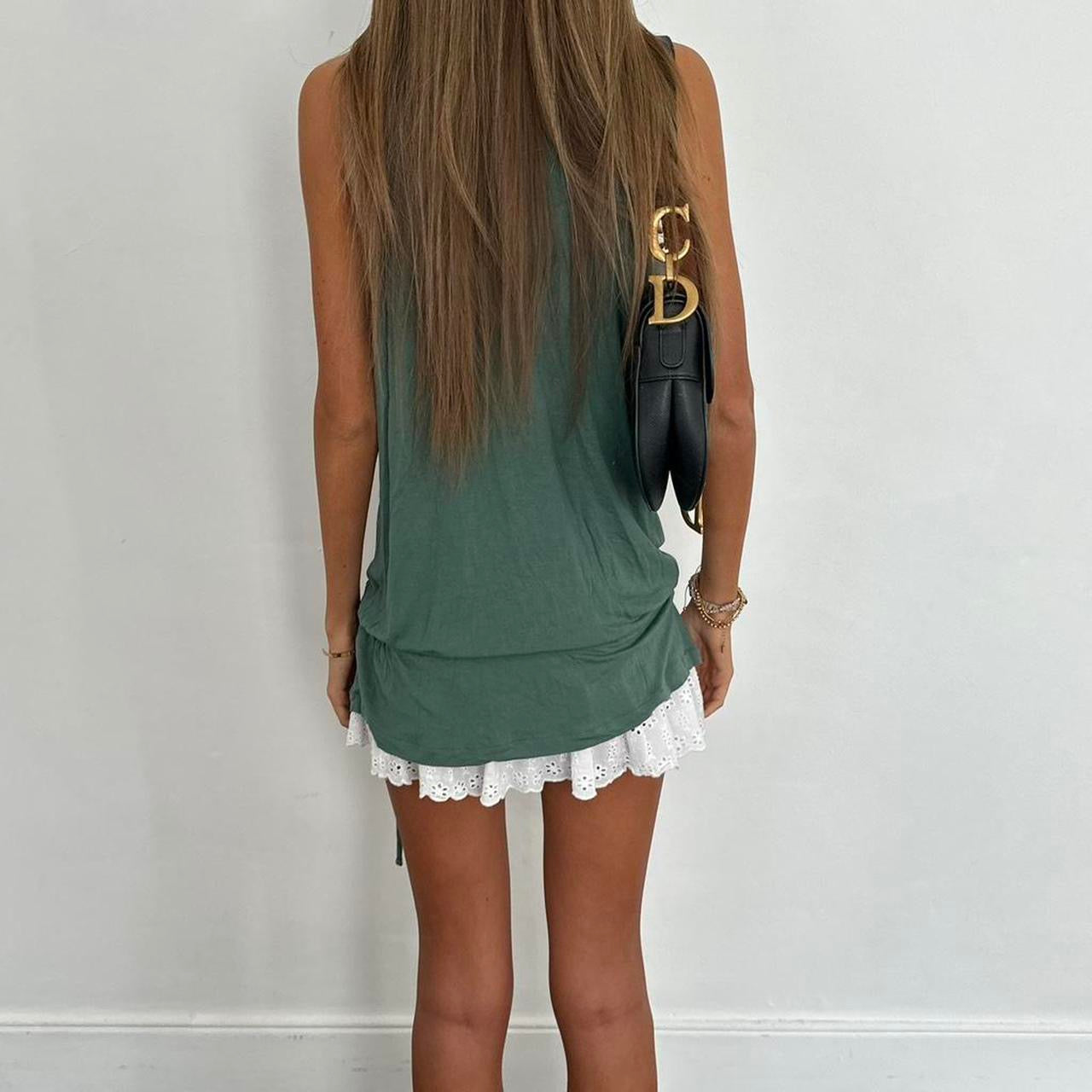 Vintage 2000’s embellished green top