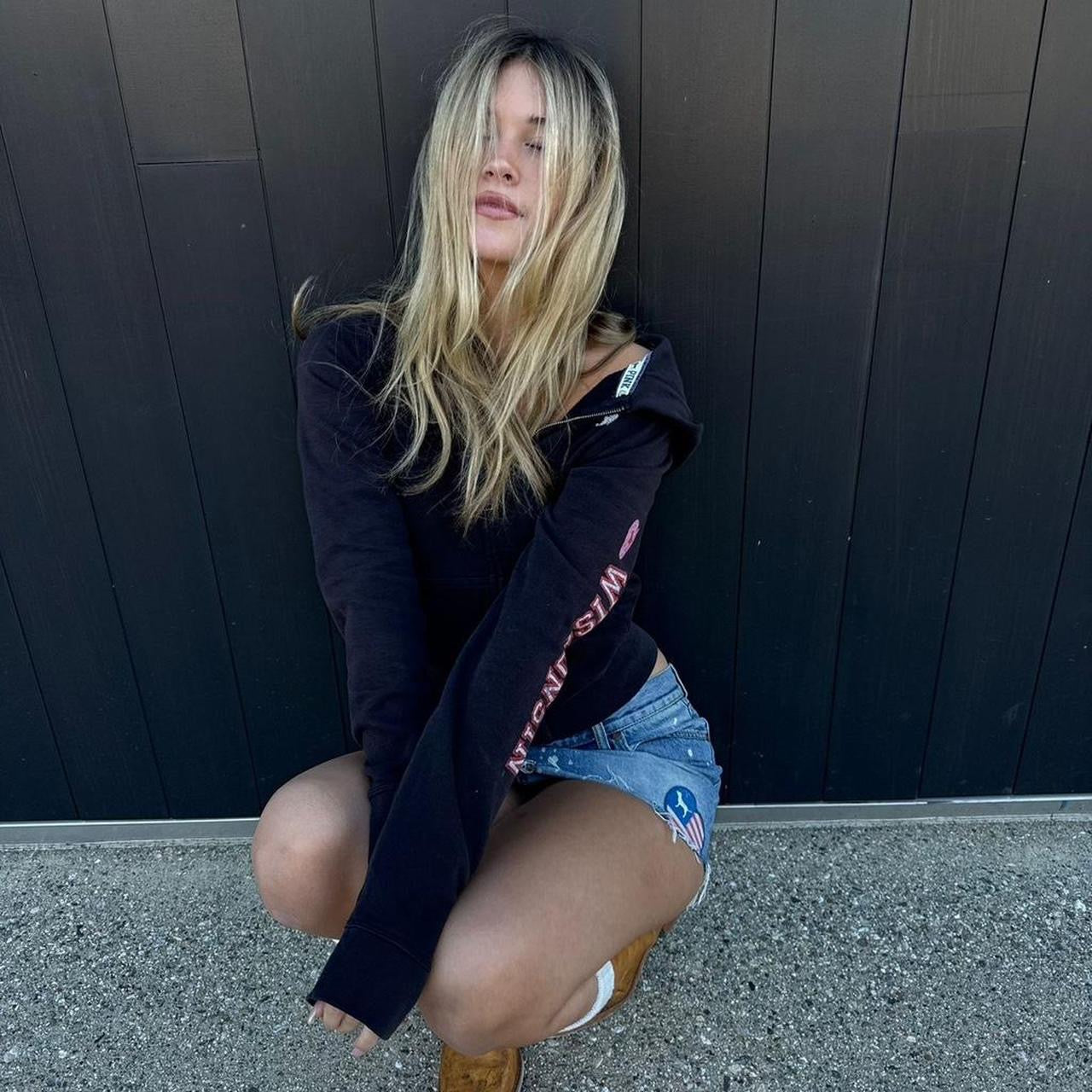 Vintage Victoria’s Secret black and pink Wisconsin hoodie