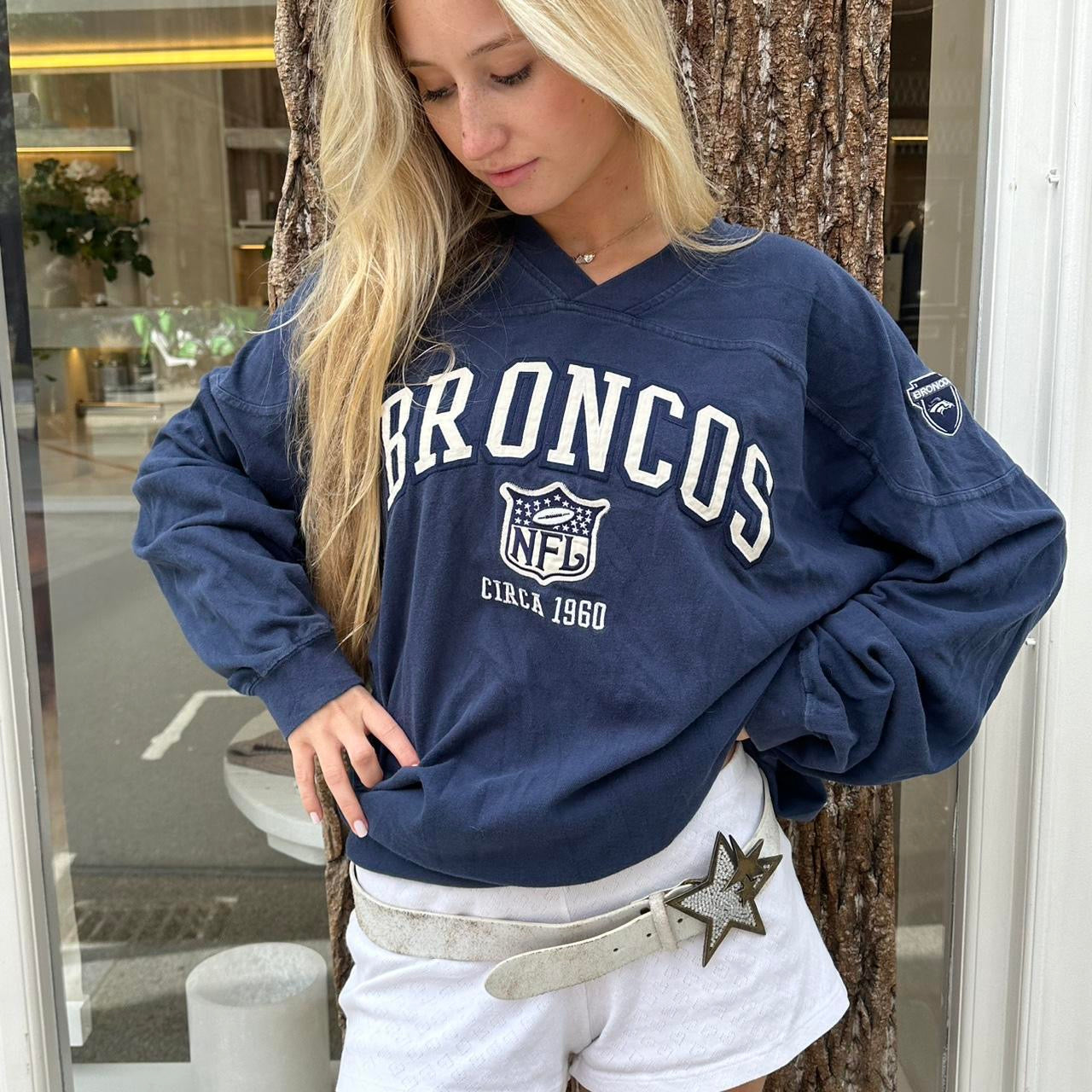 Vintage 2000’s Broncos Denver NFL navy cotton jersey
