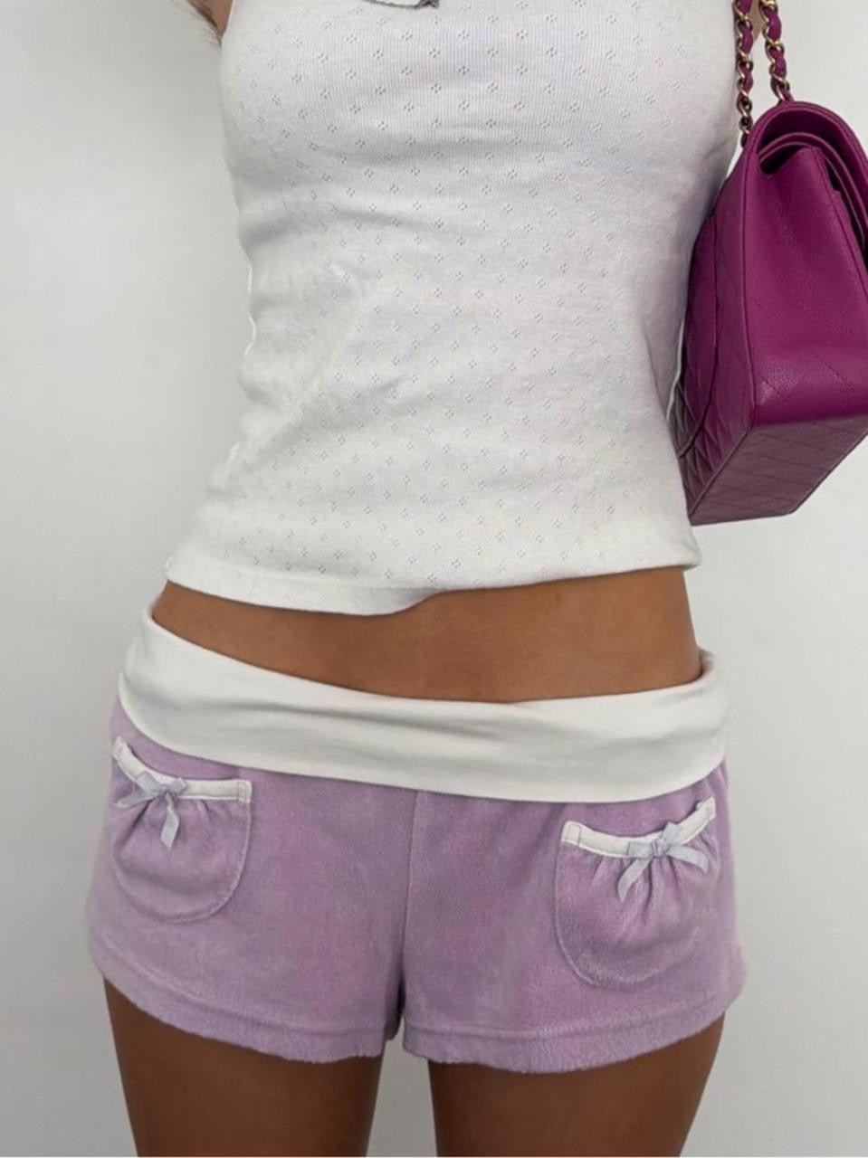Vintage 00s cute purple fold over shorts