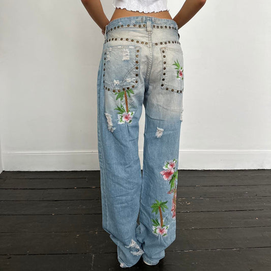 Vintage Dolce & Gabbana iconic rare 90s palm tree jeans 🩵🏄🏼‍♀️