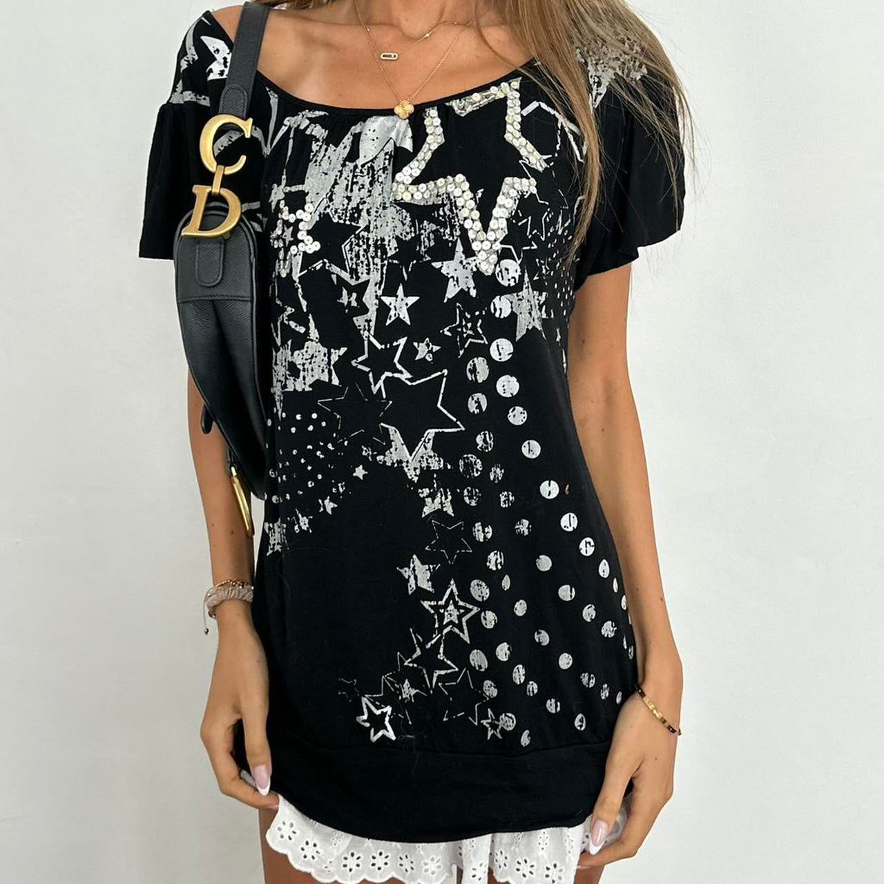 Vintage 2000’s black star graphic top