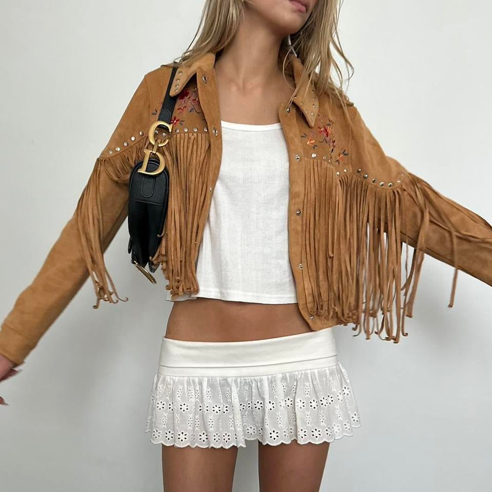 Vintage 2000’s fringe embroidered jacket