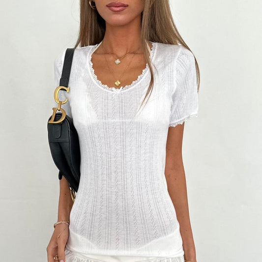 Vintage 90’s white pointelle top