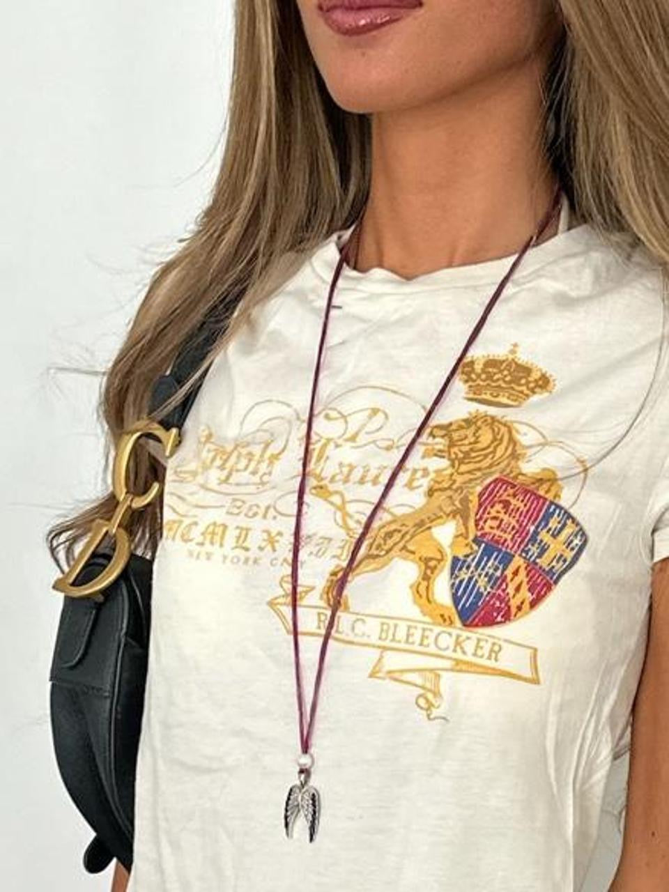 Vintage 00’s white graphic Ralph Lauren top