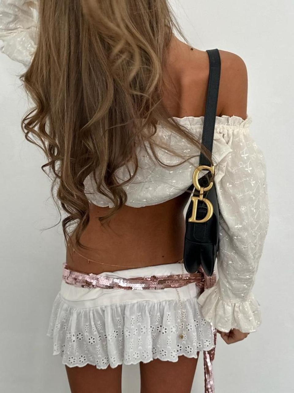 Vintage 00’s white bohemian pirate style long sleeve top