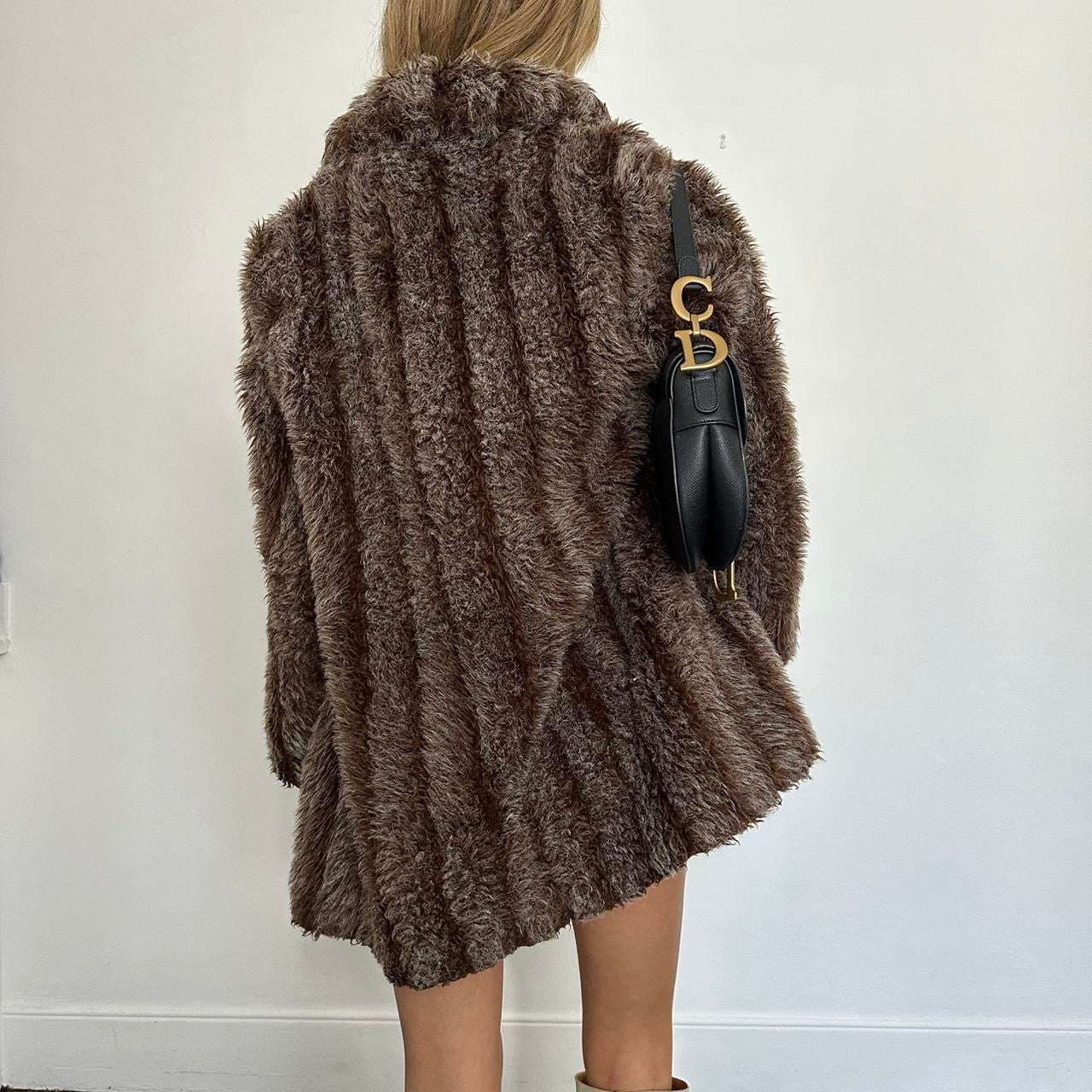 Vintage 2000’s brown faux fur jacket