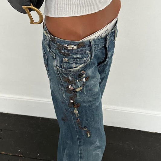 Vintage 2000’s Abercrombie and Fitch bootcut blue jeans