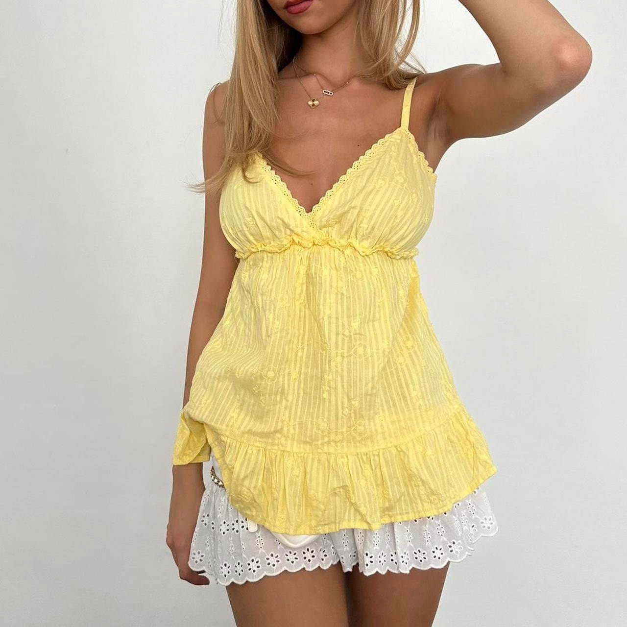 Vintage 2000’s yellow babydoll top