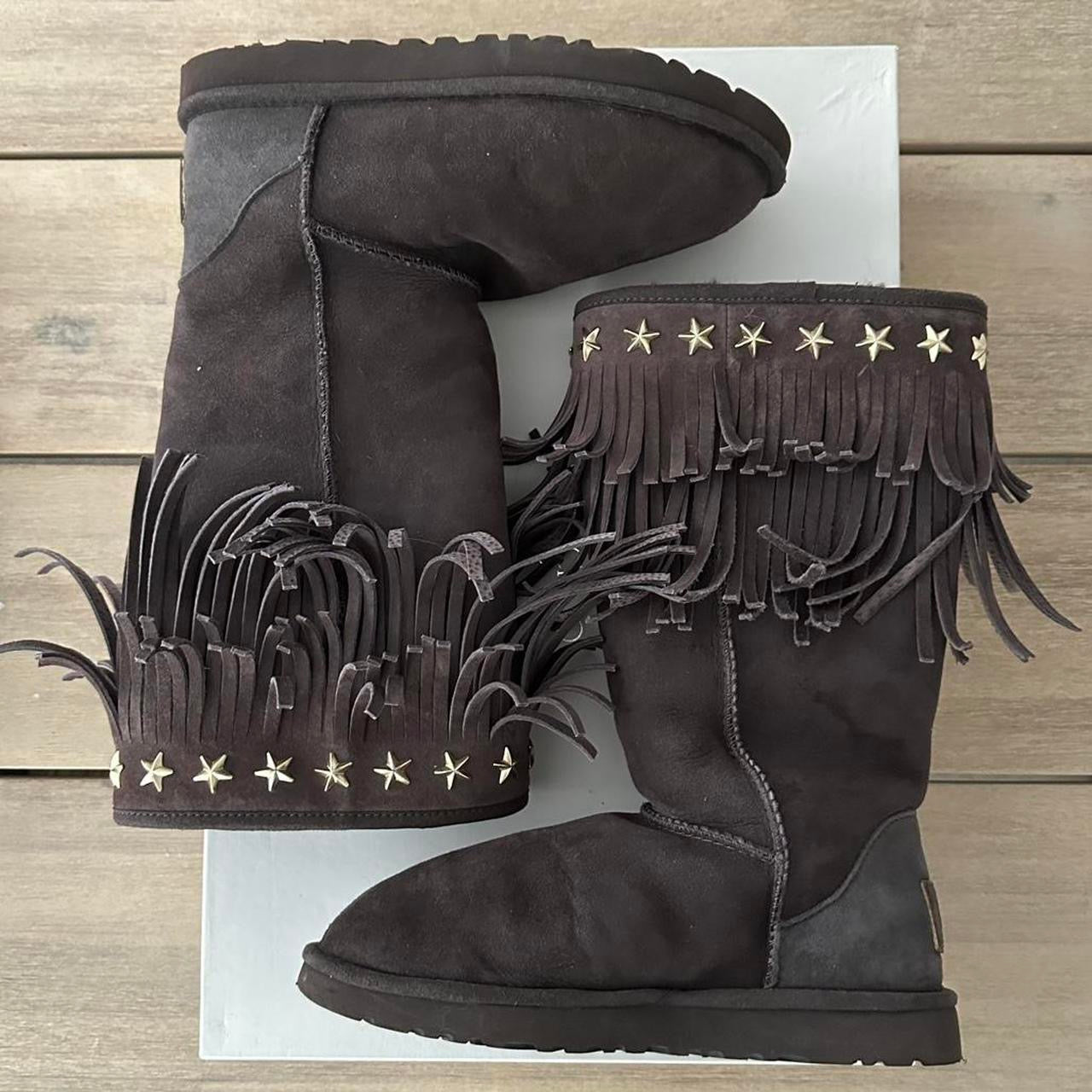 Vintage chocolate brown 2010 Jimmy Choo X Ugg boots – Chelsea Thrift