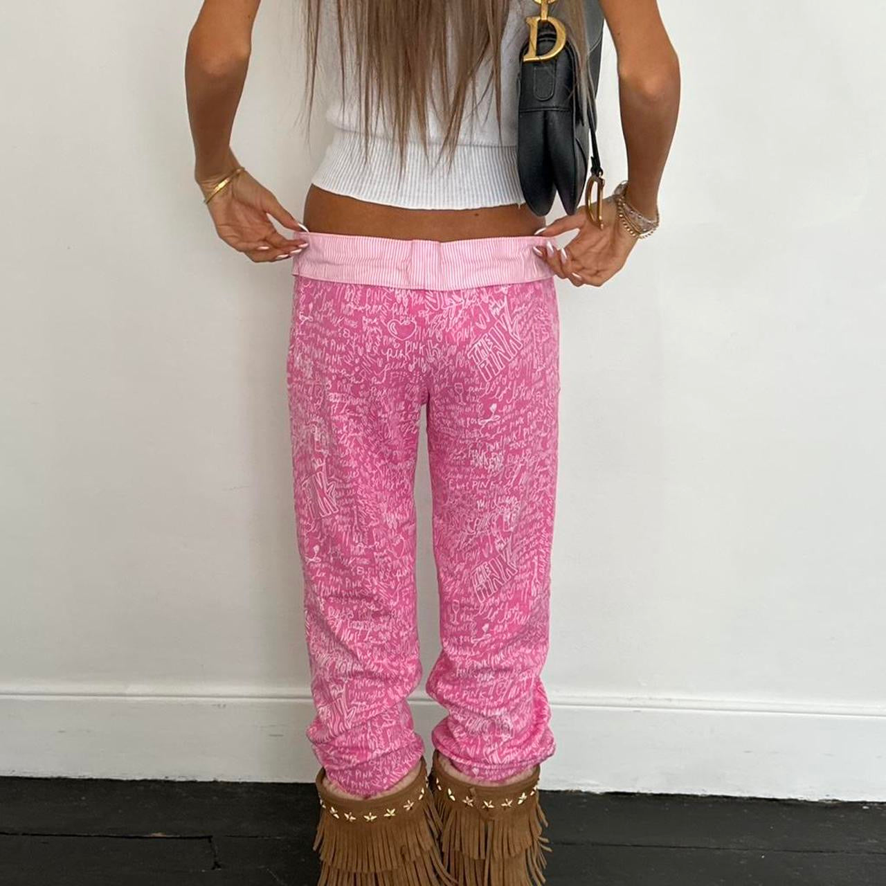 Vintage 2000’s Victoria’s Secret pink doodle pants