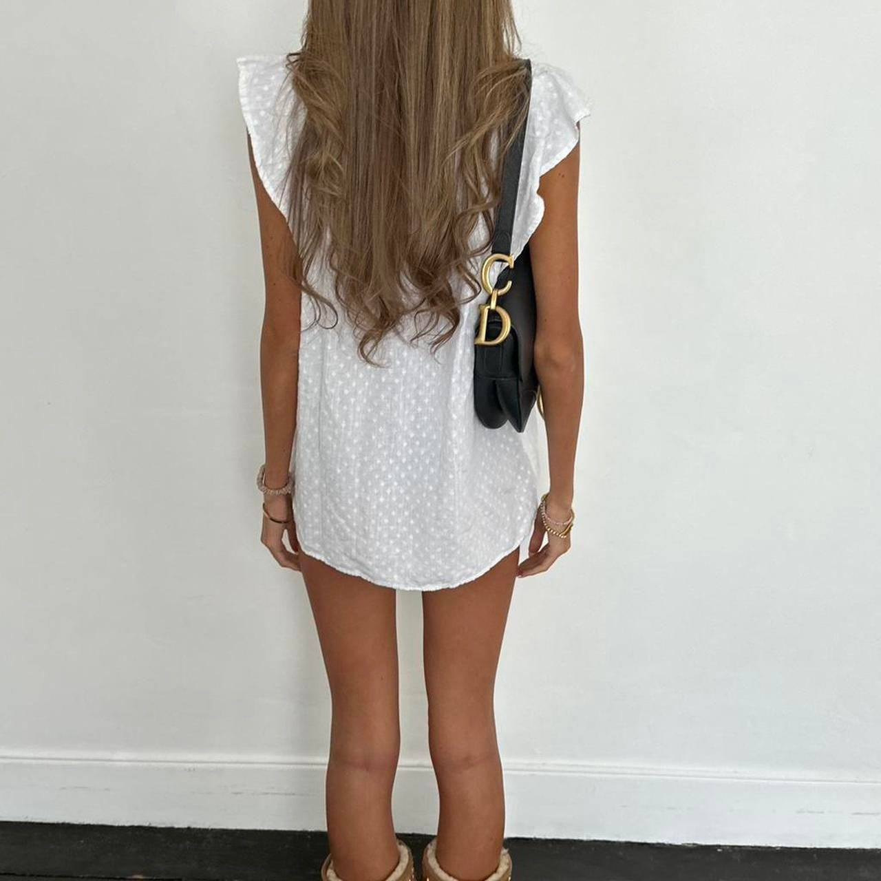 Vintage 00s white boho top