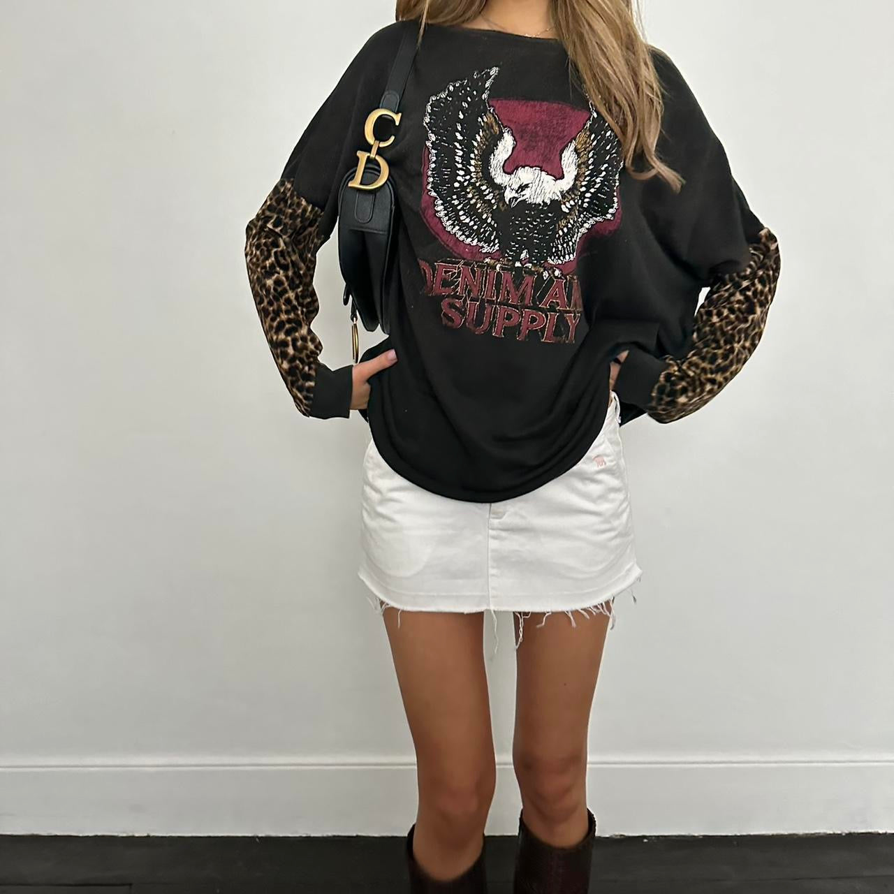 Vintage RARE Ralph Lauren leopard long sleeve top ♡