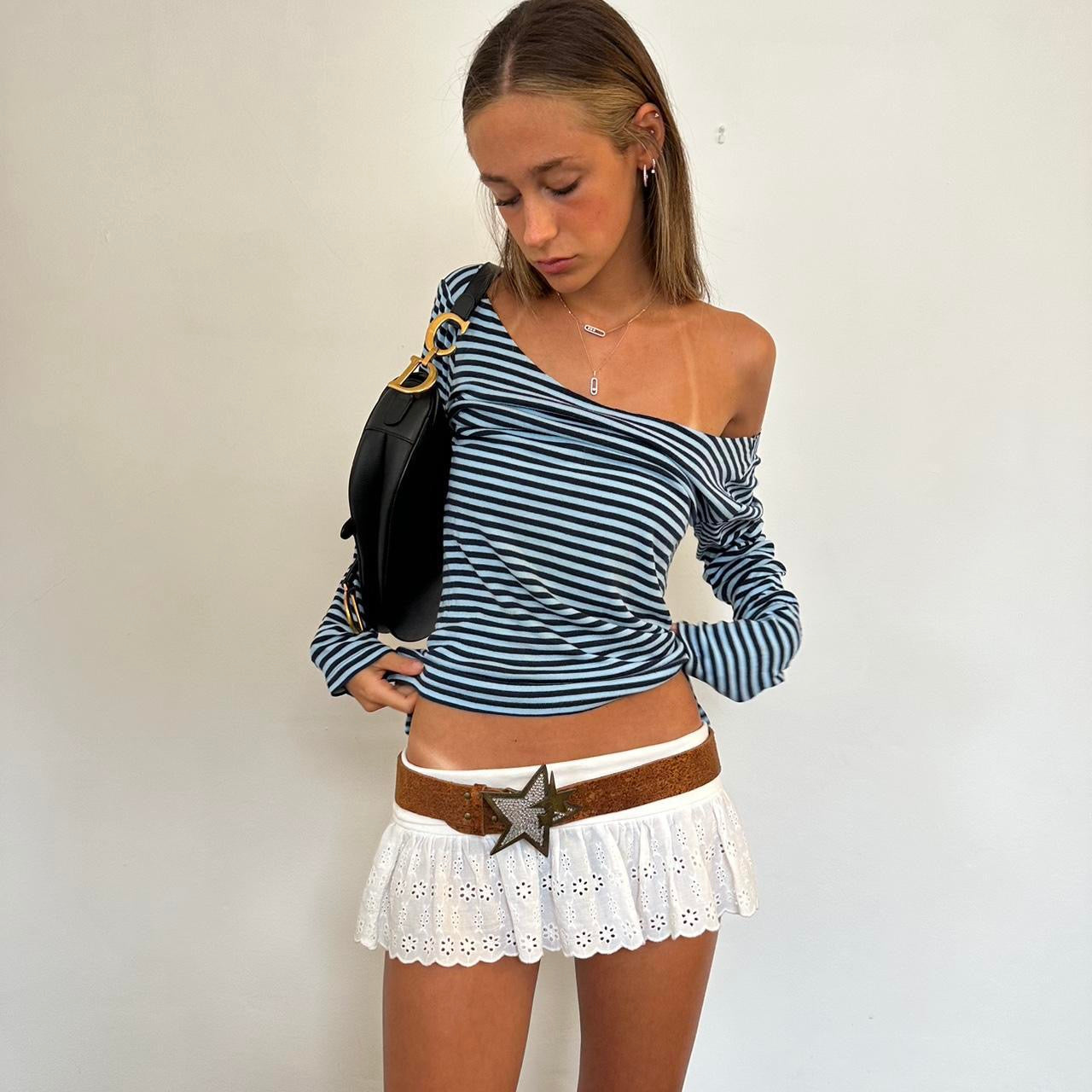 Vintage striped long sleeves top 🩵