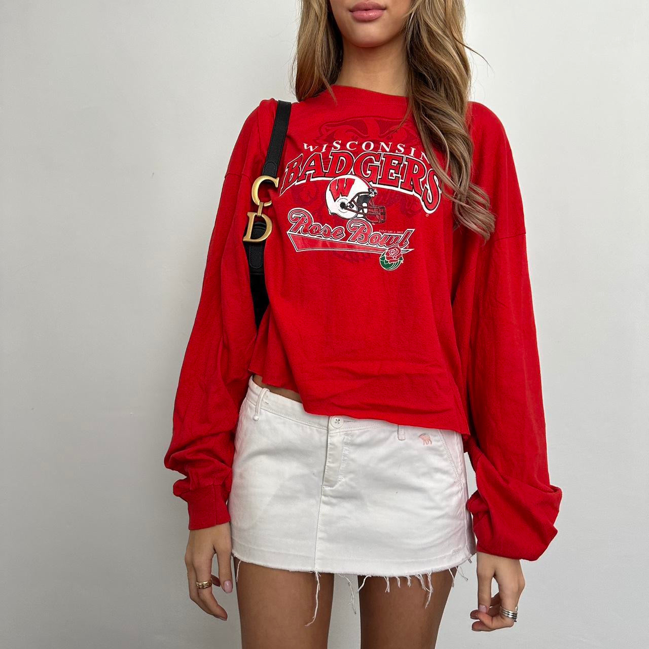 Vintage sporty red long sleeve top