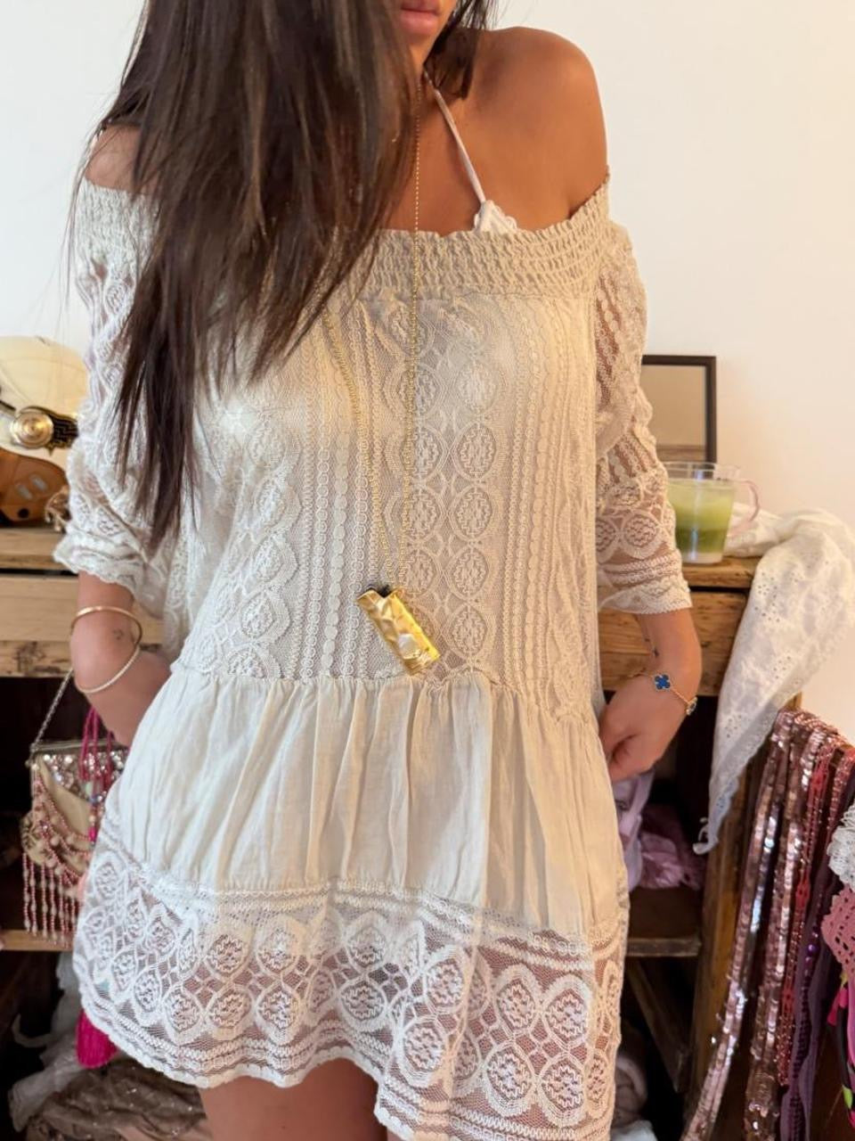 Vintage 00’s boho lace long sleeve top