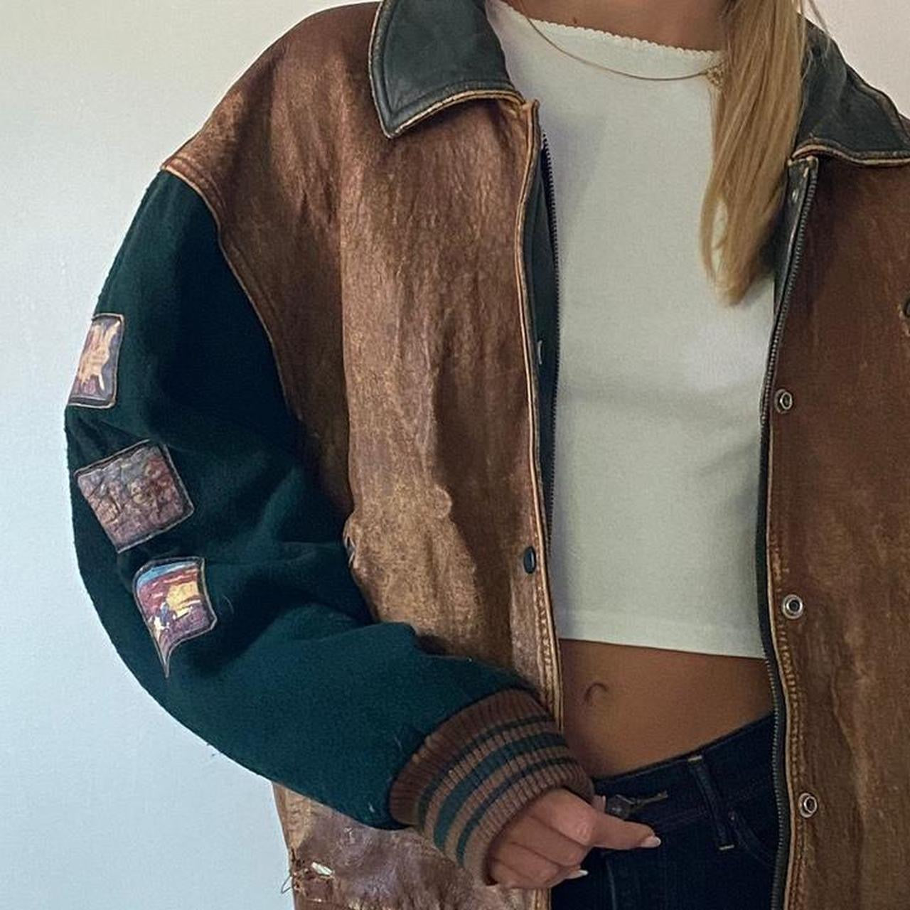 Vintage 90’s Guess leather varsity USA jacket