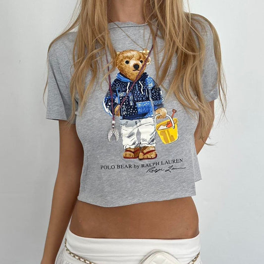 Vintage Ralph Lauren grey teddy bear baby tee