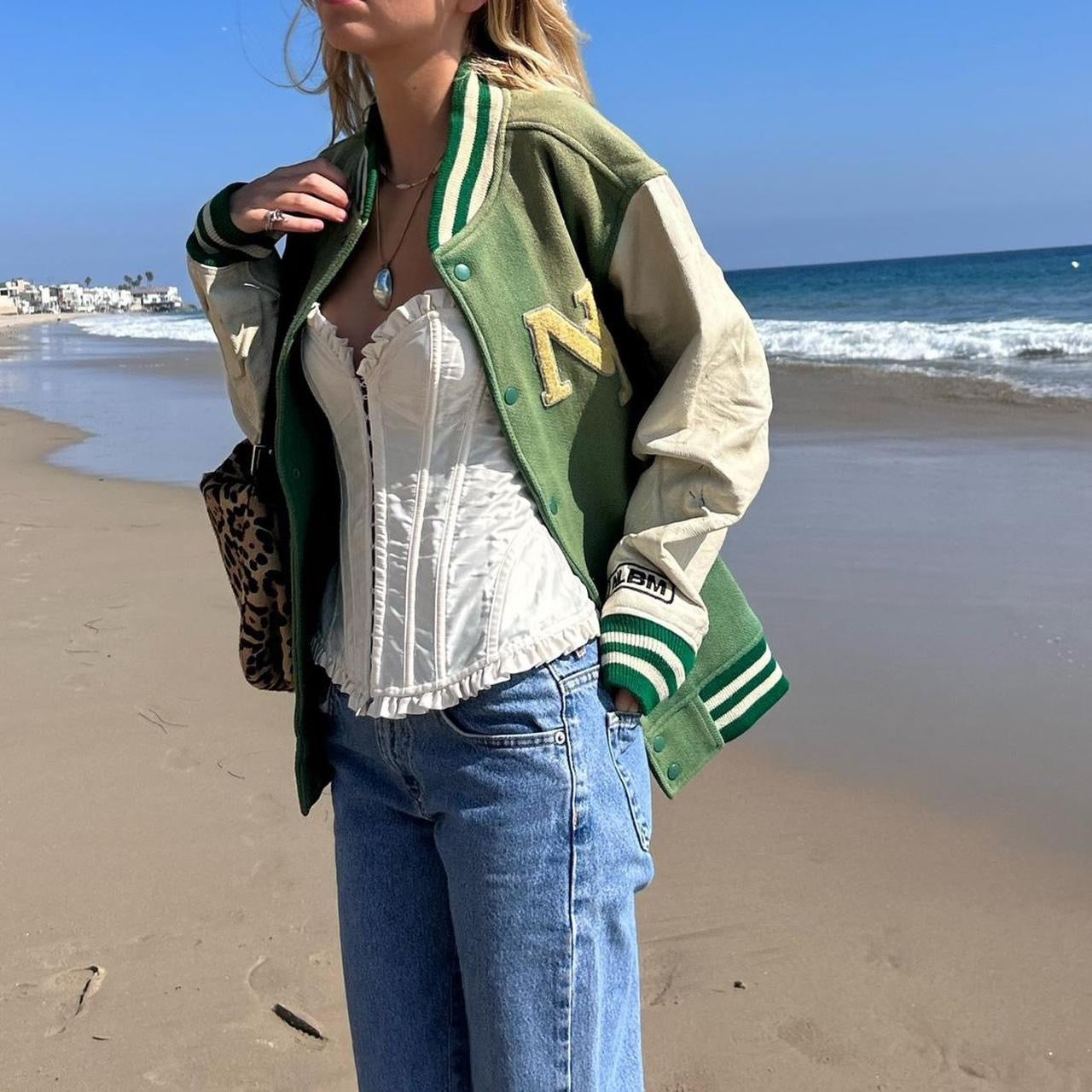 Vintage 80s green New York jacket 💚