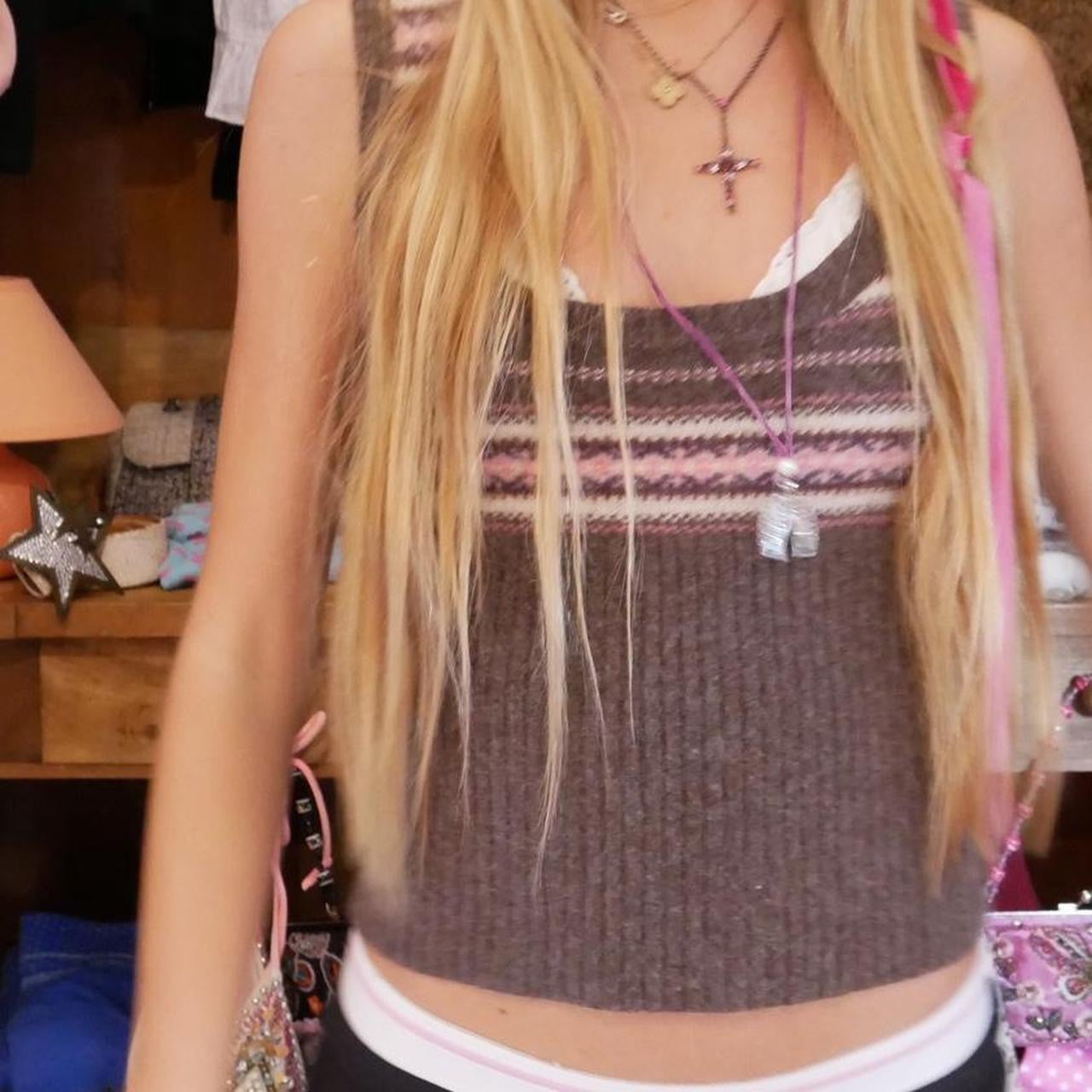 Vintage brown & pink tank top knit
